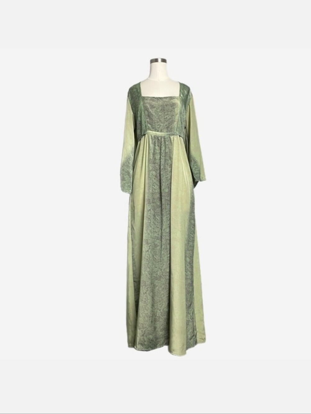 RAGA Two-Tone Sage Green Empire Maxi Dress